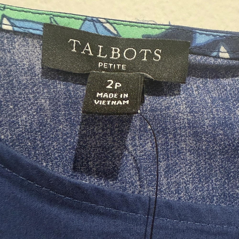 Talbots Navy and Green Floral Maxi Dress - Picture 5 of 5